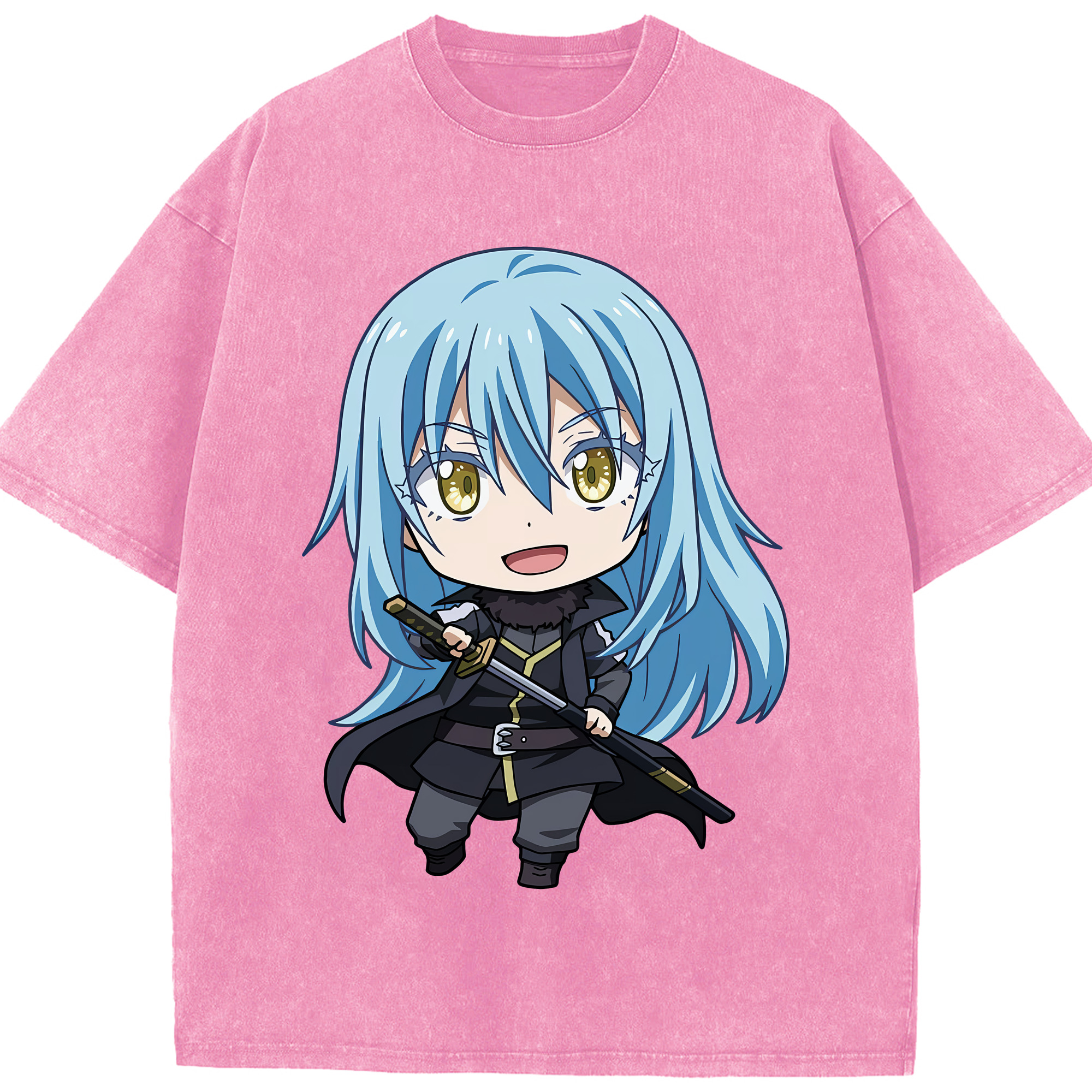 （画像用） 転スラ Regarding Reincarnated to Slime 綿100% ヴィンテージ風 半袖Tシャツ（フロントプリント）